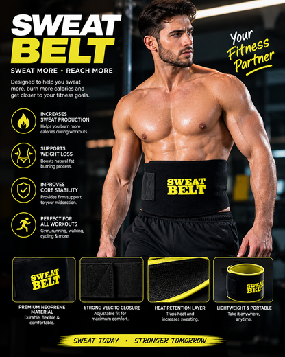 Sweat Belt – Waist Trimmer & Workout Support Belt